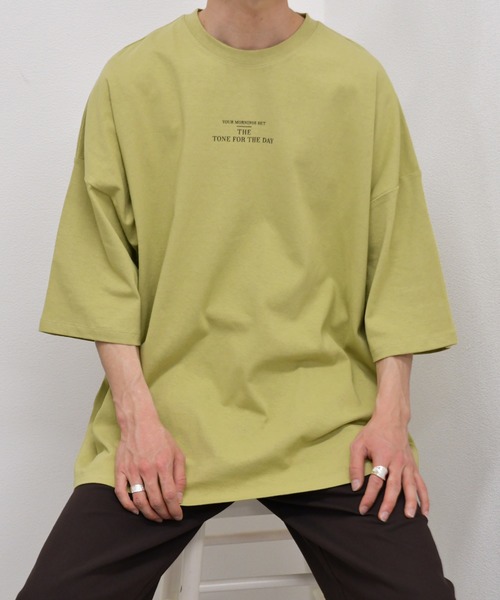 kutir（クティール）の「モーニングプリントTシャツ（Tシャツ/カットソー・メンズ・ホワイト/チャコールグレー/ライトグリーン・SMALL/MEDIUM/LARGE）」の21枚目の写真