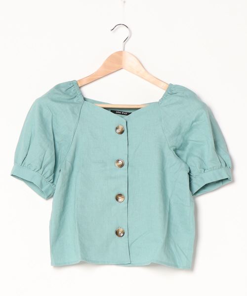 one way（ワンウェイ）の「フロントボリュームスリーブブラウス（シャツ/ブラウス・レディース・ホワイト/パープル/ライトブラウン/ライトグリーン・FREE）」の15枚目の写真