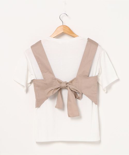 WEGO(ウィゴー)の「WEGO/【2点セット】チノビスチェセットTシャツ(ベスト・レディース・ブルー/ベージュ・FREE)」の4枚目の写真