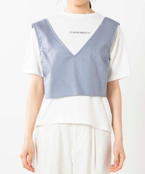 WEGO(ウィゴー)の「WEGO/【2点セット】チノビスチェセットTシャツ(ベスト・レディース・ブルー/ベージュ・FREE)」の19枚目の写真