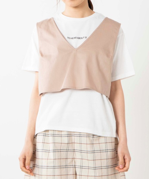 WEGO(ウィゴー)の「WEGO/【2点セット】チノビスチェセットTシャツ(ベスト・レディース・ブルー/ベージュ・FREE)」の20枚目の写真