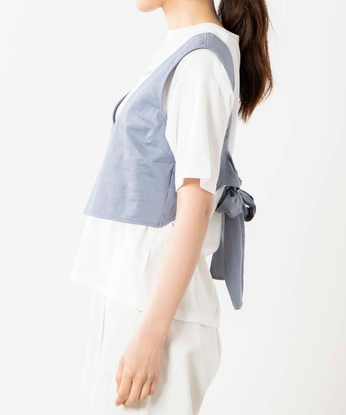 WEGO(ウィゴー)の「WEGO/【2点セット】チノビスチェセットTシャツ(ベスト・レディース・ブルー/ベージュ・FREE)」の18枚目の写真