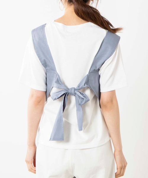 WEGO(ウィゴー)の「WEGO/【2点セット】チノビスチェセットTシャツ(ベスト・レディース・ブルー/ベージュ・FREE)」の17枚目の写真