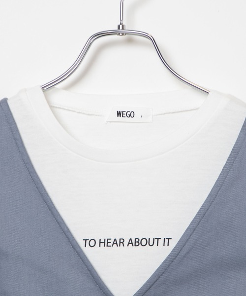 WEGO(ウィゴー)の「WEGO/【2点セット】チノビスチェセットTシャツ(ベスト・レディース・ブルー/ベージュ・FREE)」の10枚目の写真