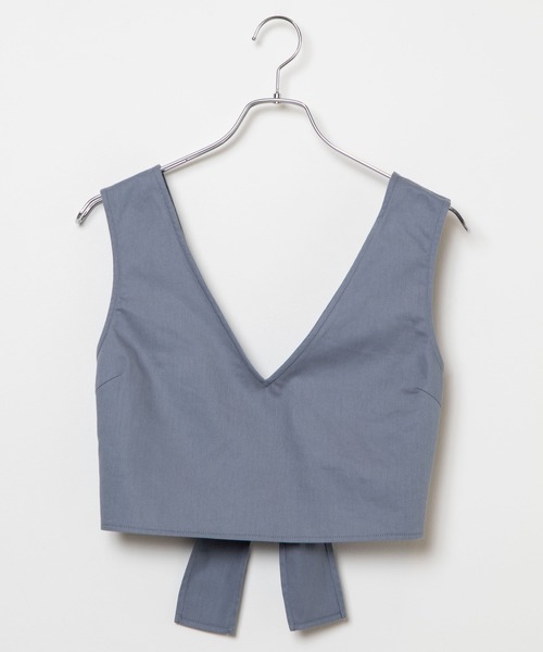 WEGO(ウィゴー)の「WEGO/【2点セット】チノビスチェセットTシャツ(ベスト・レディース・ブルー/ベージュ・FREE)」の7枚目の写真