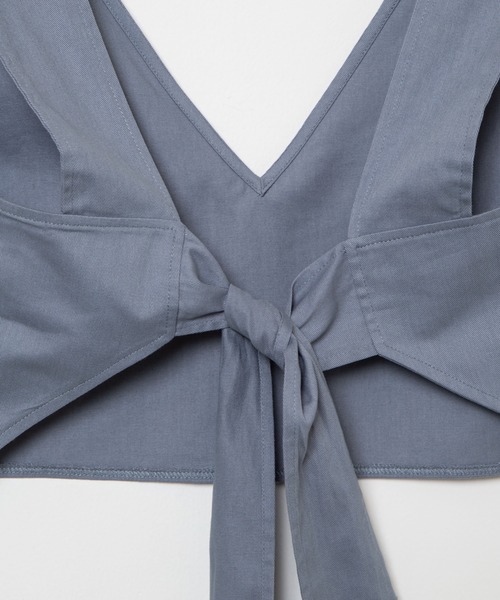 WEGO(ウィゴー)の「WEGO/【2点セット】チノビスチェセットTシャツ(ベスト・レディース・ブルー/ベージュ・FREE)」の5枚目の写真