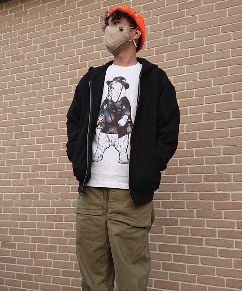 go slow caravan(ゴースローキャラバン)の「【ZOZO限定クマ】宇宙 S/S TEE(Tシャツ/カットソー)」|ホワイト