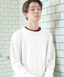 MONO-MART | シルケットライク天竺 オーバーサイズ コーマ綿糸度詰め天竺 L/S カットソー(Tシャツ/カットソー)