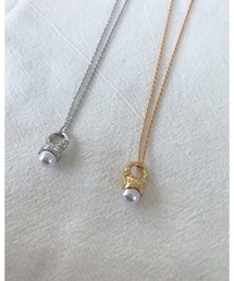 リング型トップパールネックレス