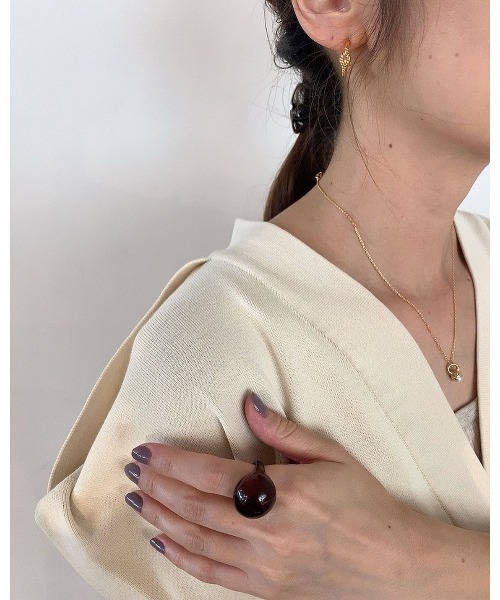 mou（モウ）の「リング型トップパールネックレス（ネックレス・レディース・ゴールド/シルバー・FREE）」の6枚目の写真