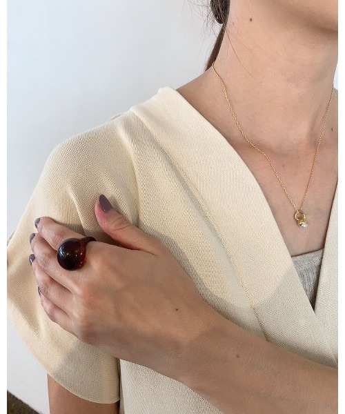 mou（モウ）の「リング型トップパールネックレス（ネックレス・レディース・ゴールド/シルバー・FREE）」の8枚目の写真