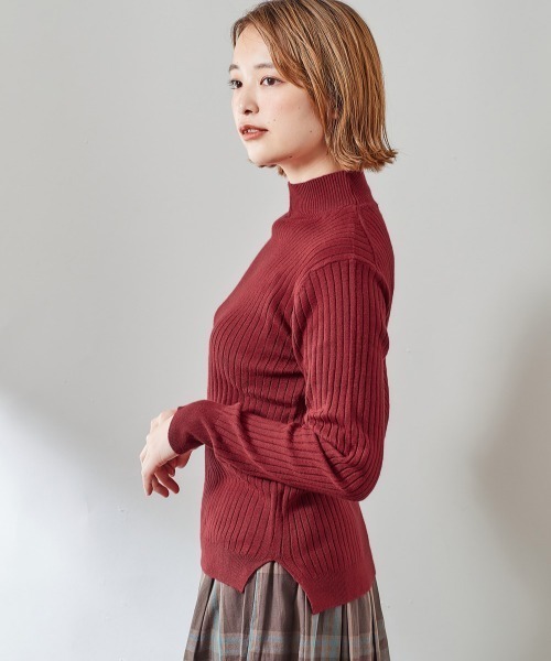 MBE リブ編み レッドセーター cepo（セポ）の「ハイネックリブセーター（ニット/セーター