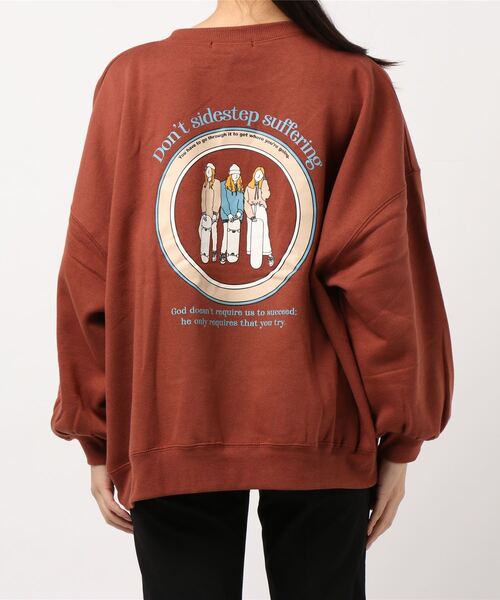 SpRay（スプレイ）の「裏起毛サークルＧＩＲＬスウェット（スウェット・レディース・ブルー/アイボリー/グレイッシュベージュ/スミクロ/ダークオレンジ・FREE）」の14枚目の写真