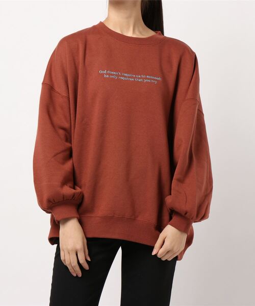 SpRay（スプレイ）の「裏起毛サークルＧＩＲＬスウェット（スウェット・レディース・ブルー/アイボリー/グレイッシュベージュ/スミクロ/ダークオレンジ・FREE）」の7枚目の写真