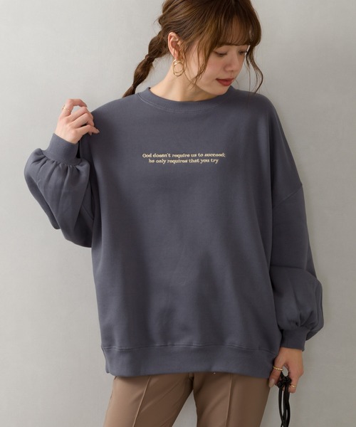 SpRay（スプレイ）の「裏起毛サークルＧＩＲＬスウェット（スウェット・レディース・ブルー/アイボリー/グレイッシュベージュ/スミクロ/ダークオレンジ・FREE）」の12枚目の写真