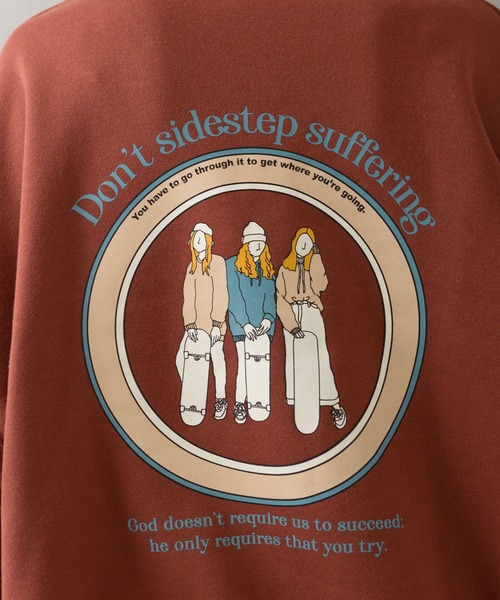 SpRay（スプレイ）の「裏起毛サークルＧＩＲＬスウェット（スウェット・レディース・ブルー/アイボリー/グレイッシュベージュ/スミクロ/ダークオレンジ・FREE）」の9枚目の写真