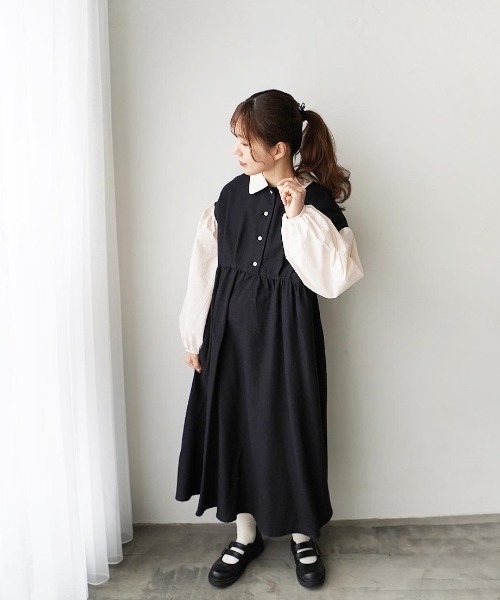 ワンピース ワンピース ドレス Moi異素材配色ワンピース ワンピース Moi Tytto モイテュット のファッション