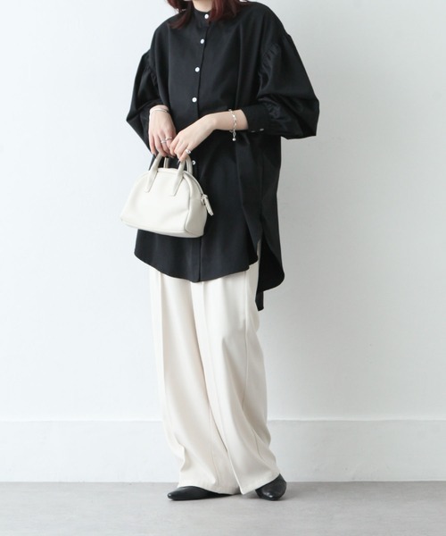 Chillfar（チルファー）の「ボリュームスリーブオーバーサイズシャツ（シャツ/ブラウス・レディース・ホワイト/チャコール/ベージュ/ブラウン/ブラック・FREE）」の9枚目の写真