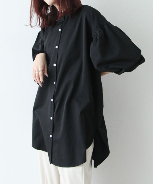 Chillfar（チルファー）の「ボリュームスリーブオーバーサイズシャツ（シャツ/ブラウス・レディース・ホワイト/チャコール/ベージュ/ブラウン/ブラック・FREE）」の10枚目の写真