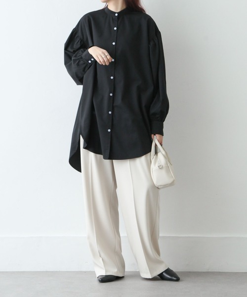 Chillfar（チルファー）の「ボリュームスリーブオーバーサイズシャツ（シャツ/ブラウス・レディース・ホワイト/チャコール/ベージュ/ブラウン/ブラック・FREE）」の11枚目の写真