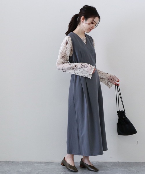 archives（アルシーヴ）の「カシュクールジャンスカ（ジャンパースカート・レディース・ブルー/アイボリー/グレイッシュベージュ・MEDIUM）」の7枚目の写真