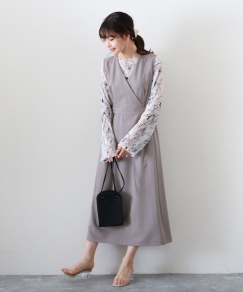 archives（アルシーヴ）の「カシュクールジャンスカ（ジャンパースカート・レディース・ブルー/アイボリー/グレイッシュベージュ・MEDIUM）」の20枚目の写真