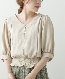 RAY CASSIN | Vネックウエストギャザーブラウス(シャツ/ブラウス)