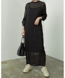 Re:EDIT | [2021S/S COLLECTION][低身長サイズ有][2点セット]ワッシャー加工2WAYロングワンピース(ワンピース)