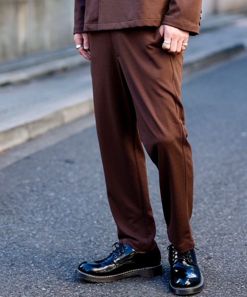 Beno（ビーノ）の「ストレッチカットジョーゼット テーパード イージー トラウザーズ（スラックス・メンズ・グレー/ネイビー/オリーブ/ワイン/ブラック/ベージュ/ブラウン/チャコールグレー・L/M/XL）」の5枚目の写真