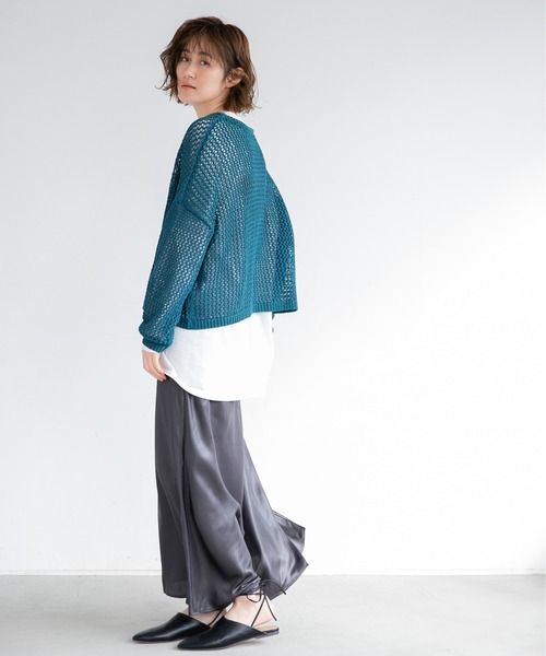 A part by（アパートバイ）の「3GAcNyアミアミプルオーバー　931438（ニット/セーター・レディース・ブラック/ブルー/ライトベージュ・FREE）」の14枚目の写真