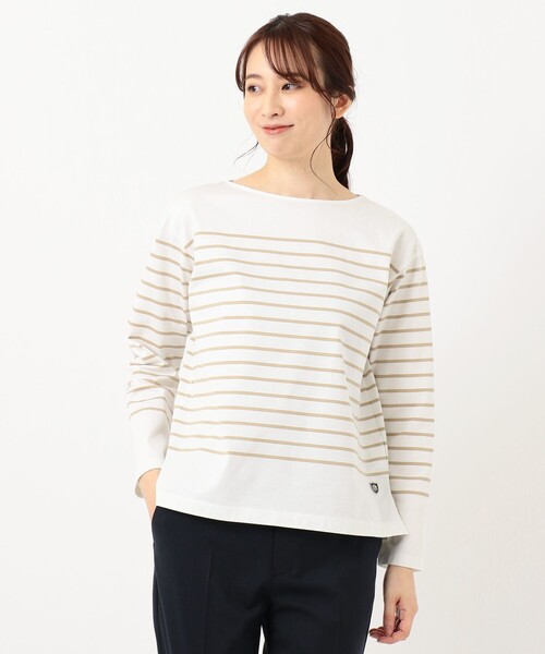J.PRESS(ジェイプレス)の「【洗える】バスクボーダー プルオーバーカットソー(Tシャツ/カットソー・レディース・黄土色系1/ホワイト系1/サックスブルー系1・MEDIUM/LARGE)」の13枚目の写真