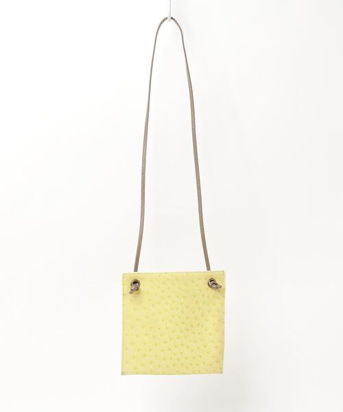 COMMUNITY MILL（コミュニティ ミル）の「HAVEFUN ELVA PVC ostrich（ショルダーバッグ・レディース・イエロー/ホワイト・ONE SIZE）」の3枚目の写真