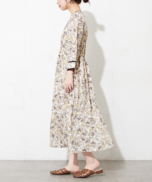 natural couture（ナチュラルクチュール）の「配色テープ使いエスニック柄ワンピース（ワンピース・レディース・オフホワイト/グリーン系その他・FREE）」の19枚目の写真