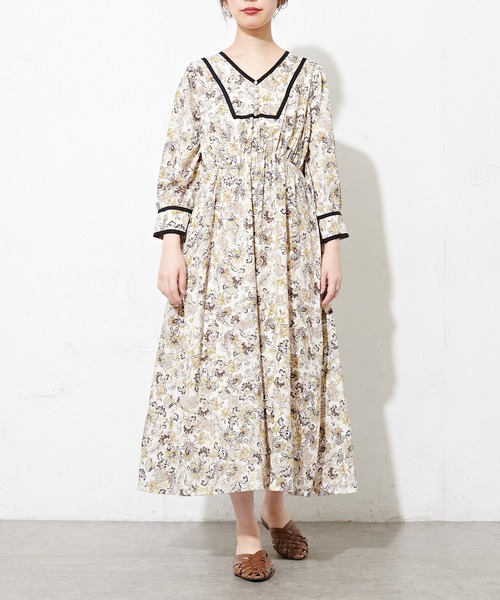 natural couture（ナチュラルクチュール）の「配色テープ使いエスニック柄ワンピース（ワンピース・レディース・オフホワイト/グリーン系その他・FREE）」の17枚目の写真