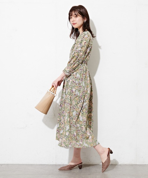 natural couture（ナチュラルクチュール）の「配色テープ使いエスニック柄ワンピース（ワンピース・レディース・オフホワイト/グリーン系その他・FREE）」の13枚目の写真