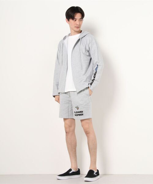 BRANDALISED(ブランダライズド)の「BRANDALISED ブランダライズド BANKSY バンクシー FLOWER BOMBER SETUP セットアップ(パーカー・メンズ・アイボリー/ブラック/杢グレー・MEDIUM/LARGE)」の1枚目の写真