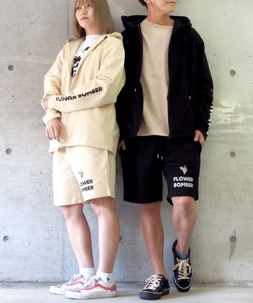 BRANDALISED(ブランダライズド)の「BRANDALISED ブランダライズド BANKSY バンクシー FLOWER BOMBER SETUP セットアップ(パーカー・メンズ・アイボリー/ブラック/杢グレー・MEDIUM/LARGE)」の13枚目の写真