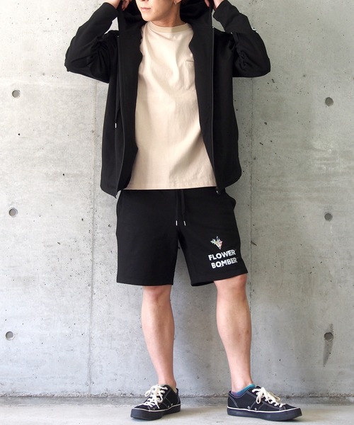 BRANDALISED(ブランダライズド)の「BRANDALISED ブランダライズド BANKSY バンクシー FLOWER BOMBER SETUP セットアップ(パーカー・メンズ・アイボリー/ブラック/杢グレー・MEDIUM/LARGE)」の9枚目の写真