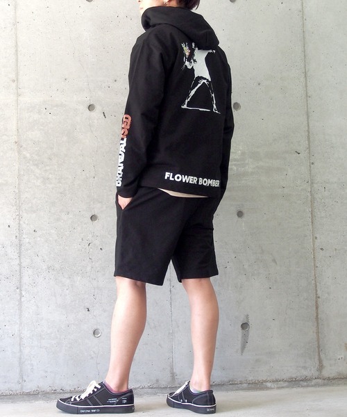 BRANDALISED(ブランダライズド)の「BRANDALISED ブランダライズド BANKSY バンクシー FLOWER BOMBER SETUP セットアップ(パーカー・メンズ・アイボリー/ブラック/杢グレー・MEDIUM/LARGE)」の15枚目の写真