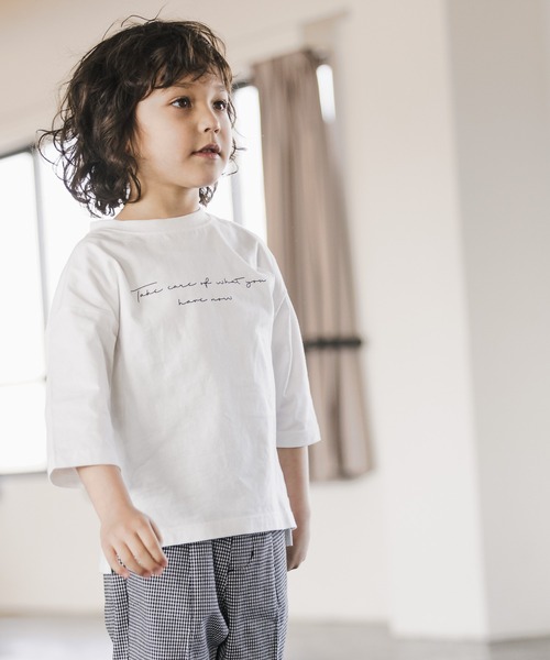 GLOBAL WORK（グローバルワーク）の「【キッズ】ヘビロッTEEプリント7分袖/933500（Tシャツ/カットソー・キッズ・アイボリー/ホワイト/ホワイト系その他2・100cm/160cm/150cm/130cm/110cm/120cm/140cm）」の2枚目の写真