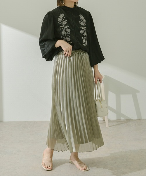 Ambre Neige（アンブルネージュ）の「パフスリーブ刺繍ブラウス／【WEB/EC限定商品】（シャツ/ブラウス・レディース・ブラック/アイボリー/ライトブラウン・FREE）」の12枚目の写真