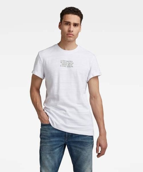 G-STAR（ジースター）の「CHEST TEXT GRAPHIC LASH T-SHIRT（Tシャツ/カットソー・メンズ・ホワイト/ダークブラック・SMALL/X-SMALL/MEDIUM/LARGE）」の2枚目の写真