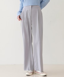 さらさらハイウエスト ワイド ピンタック ロング スラックス