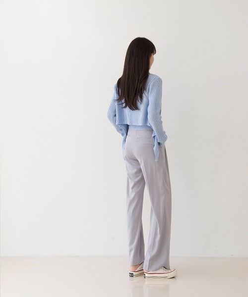 by muni:r（バイ ムニール）の「さらさらハイウエスト ワイド ピンタック ロング スラックス（スラックス・レディース・ベージュ/ブラック/ブルー・MEDIUM/SMALL）」の15枚目の写真