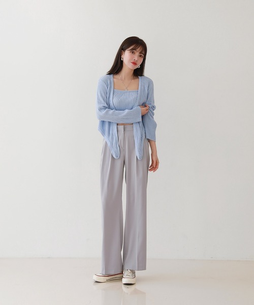 by muni:r（バイ ムニール）の「さらさらハイウエスト ワイド ピンタック ロング スラックス（スラックス・レディース・ベージュ/ブラック/ブルー・MEDIUM/SMALL）」の21枚目の写真