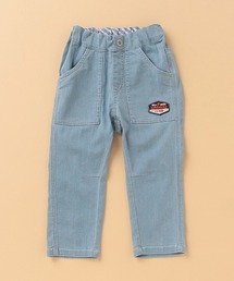 接触冷感 ロゴワッペンつきデニムロングパンツ