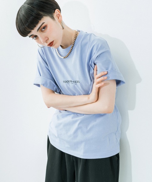 Ressaca(レサーカ)の「オーバーサイズ パロディロゴプリント 半袖ビッグTee(Tシャツ/カットソー・メンズ・ブラック/パープル/オフホワイト/サックスブルー/グリーン/ホワイト系その他/ブラック系その他/ベージュ系その他/グリーン系その他/ブルー系その他/パープル系その他/グレイッシュベージュ・S/M/L)」の12枚目の写真