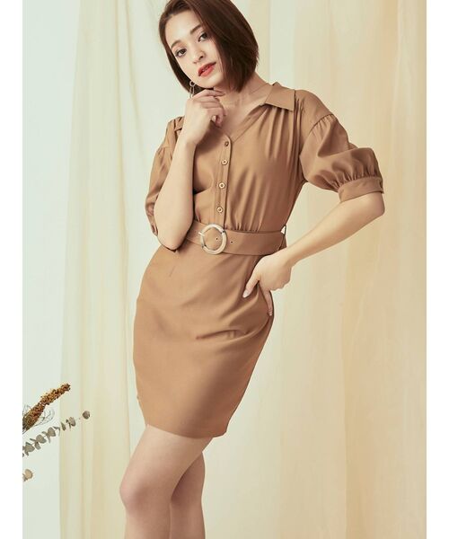 再入荷 のフロントボタンタイトワンピース スーパーsale期間中の