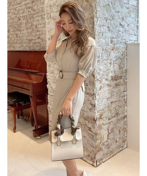 RESEXXY（リゼクシー）の「フロントボタンタイトワンピース（ワンピース・レディース・ベージュ/ブラウン/オレンジ・FREE）」の7枚目の写真