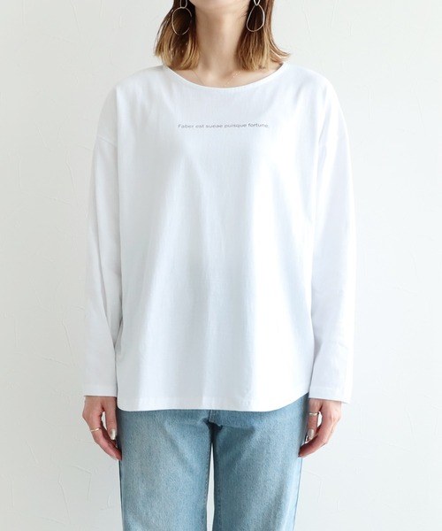 reca(レカ)の「裾ラウンドロゴプリントカットソー(Tシャツ/カットソー・レディース・ホワイト/グレイッシュベージュ/チャコール・FREE)」の19枚目の写真